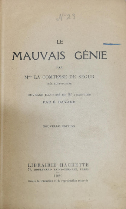 Le Mauvais Génie: Nouvelle Édition (1929) By Mme la Comtesse de Ségur and Née Rostopchine