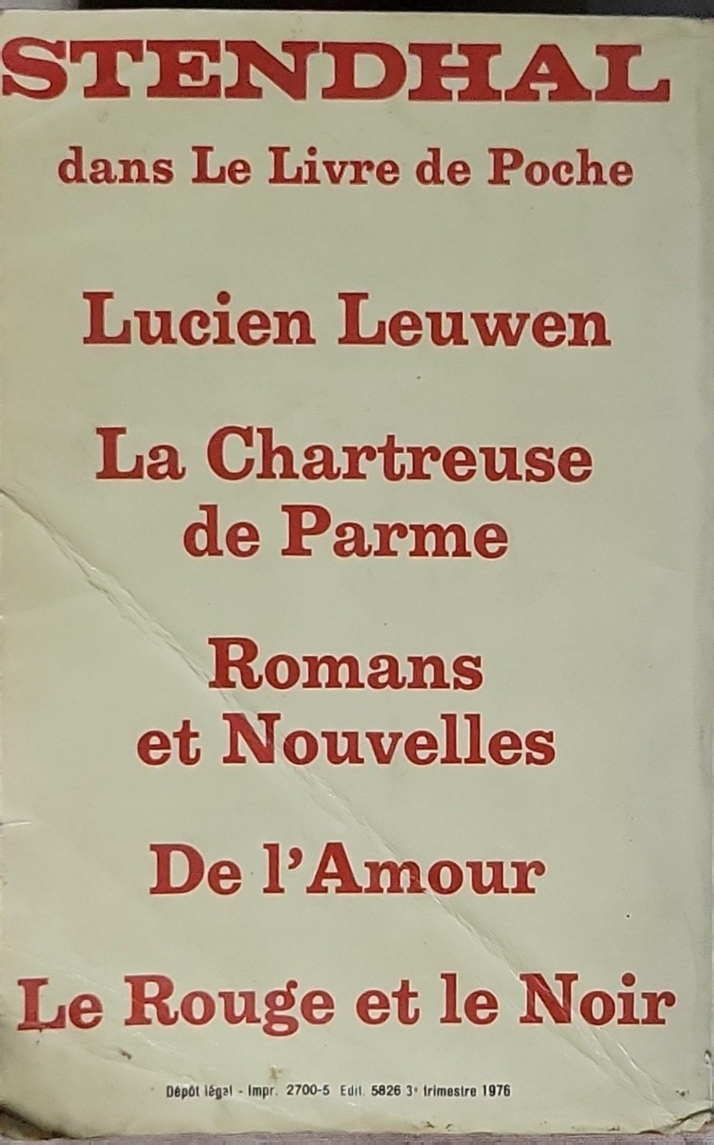 Le Rouge et le Noir: Stendhal dans Le Livre de Poche By Stendhal