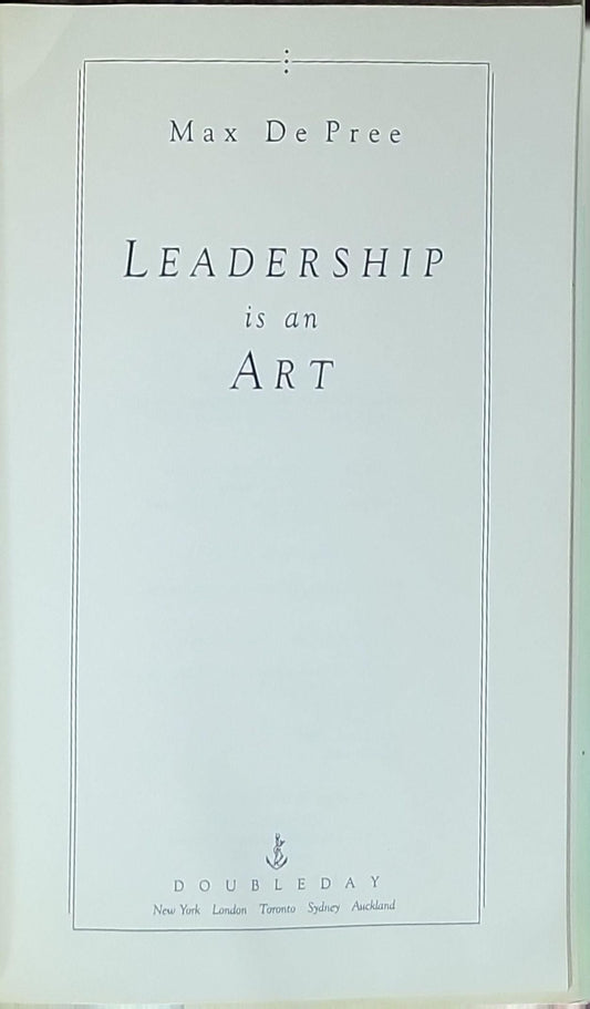 Leadership Is an Art