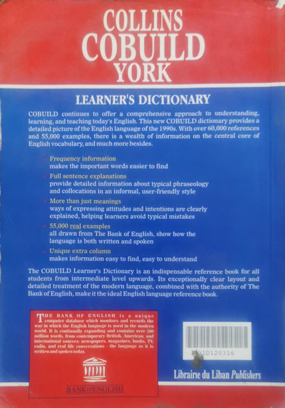 Learner's Dictionary: Helping learners with real English By Collins Cobuild York