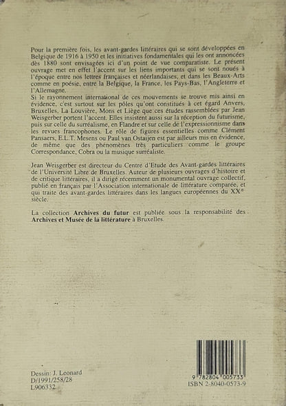 Les Avant-Gardes Littéraires en Belgique By Jean Weisgerber
