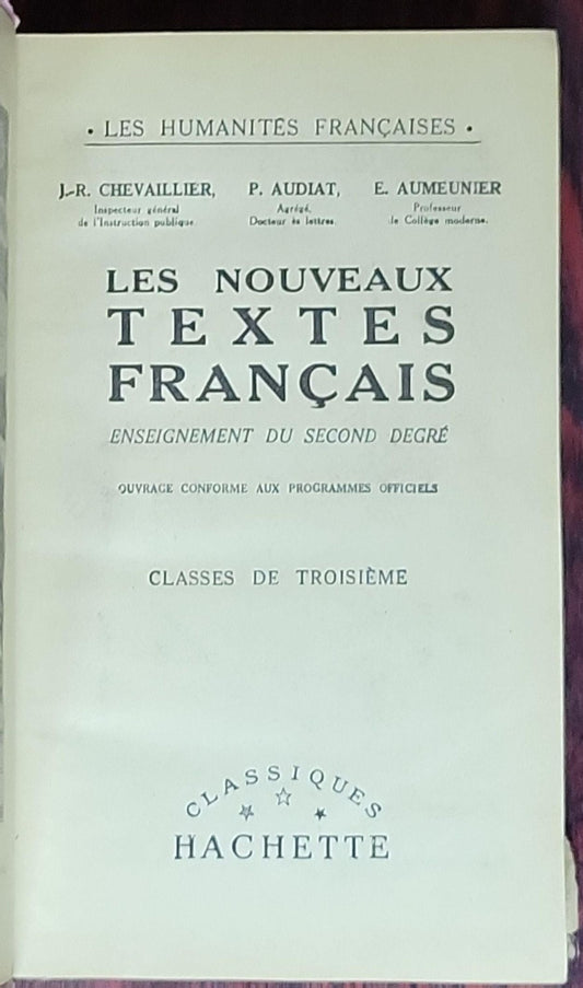 Les nouveaux textes français: Enseignement du second degré. Classes de troisième