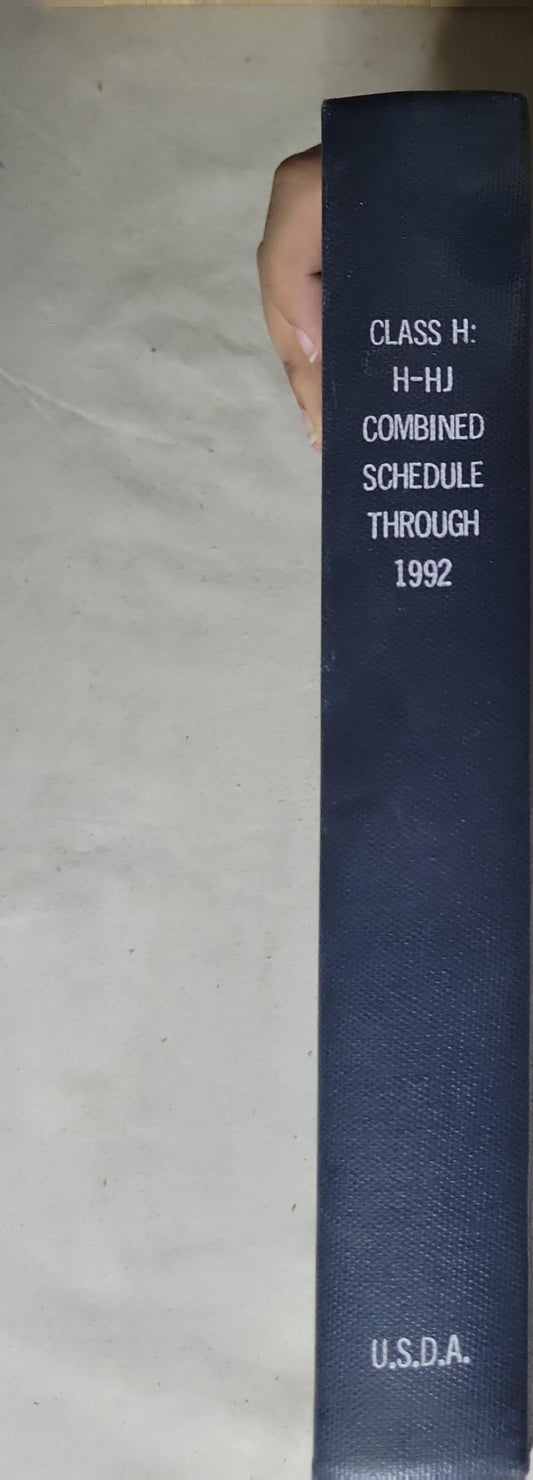 Library of Congress Classification Schedules Combined with Additions and Changes through 1992