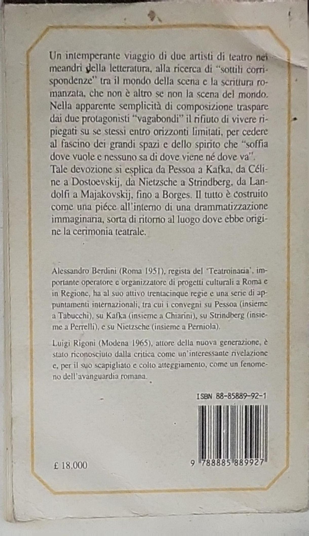 L'immaginario drammatico di un regista e di un attore