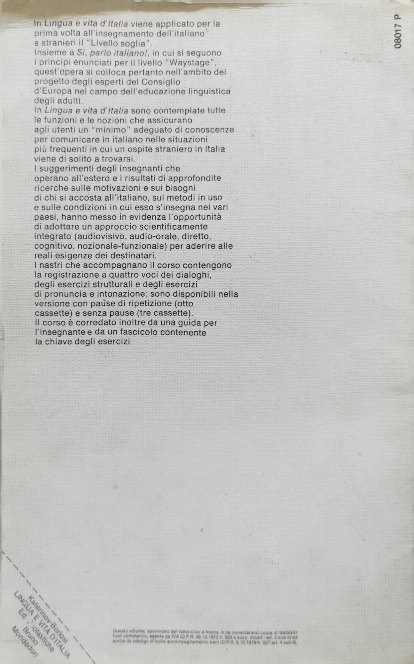 LINGUA E VITA D'ITALIA By Katerin Katerinov and Maria Clotilde Borisio Katerinov