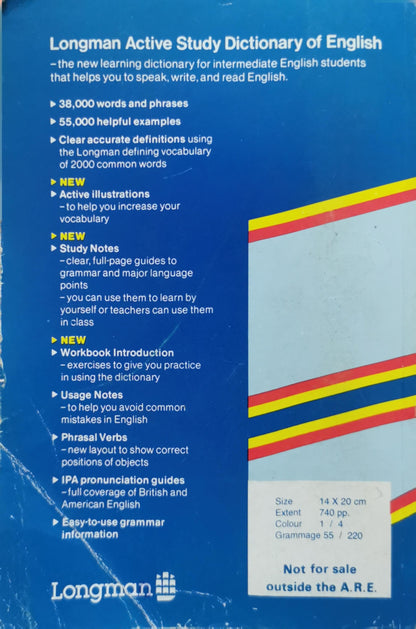 Longman Active Study Dictionary of English: the new learning dictionary for intermediate English students that helps you to speak, write, and read English. By Longman