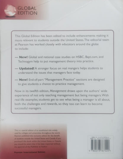 Management: Twelfth Edition (Global Edition) By Stephen P. Robbins and Mary Coulter