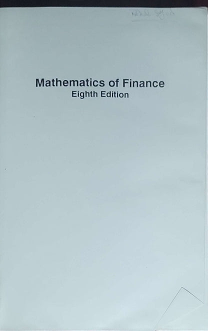 Mathematics of Finance: Eight Edition