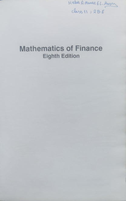 Mathematics of Finance: Eighth Edition By Robert Cissell and Helen Cissell and David Flaspohler