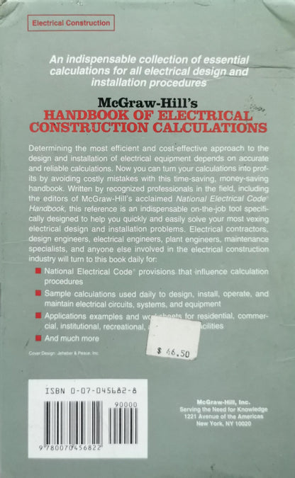 McGraw-Hill's Handbook of Electrical Construction Calculations By Joseph F. McPartland and Brian J. McPartland and Steven P. McPartland and Jack Pullizzi