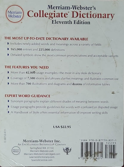 Merriam-Webster's Collegiate Dictionary: Eleventh Edition By Merriam-Webster, Inc.