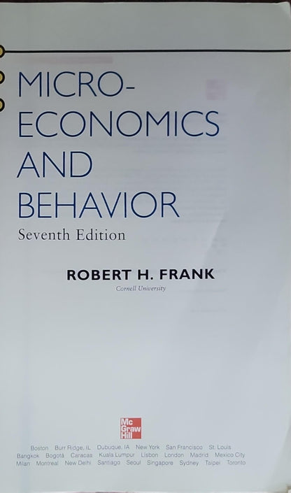 Microeconomics and Behavior