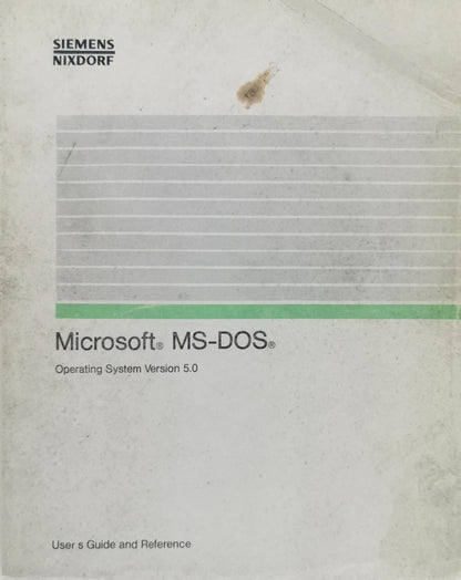 Microsoft MS-DOS: Operating System Version 5.0 By Microsoft