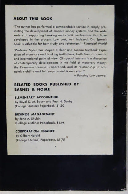 Money and Banking: A Survey Including Contemporary Developments, Questions and Answers Keyed to Standard Textbooks