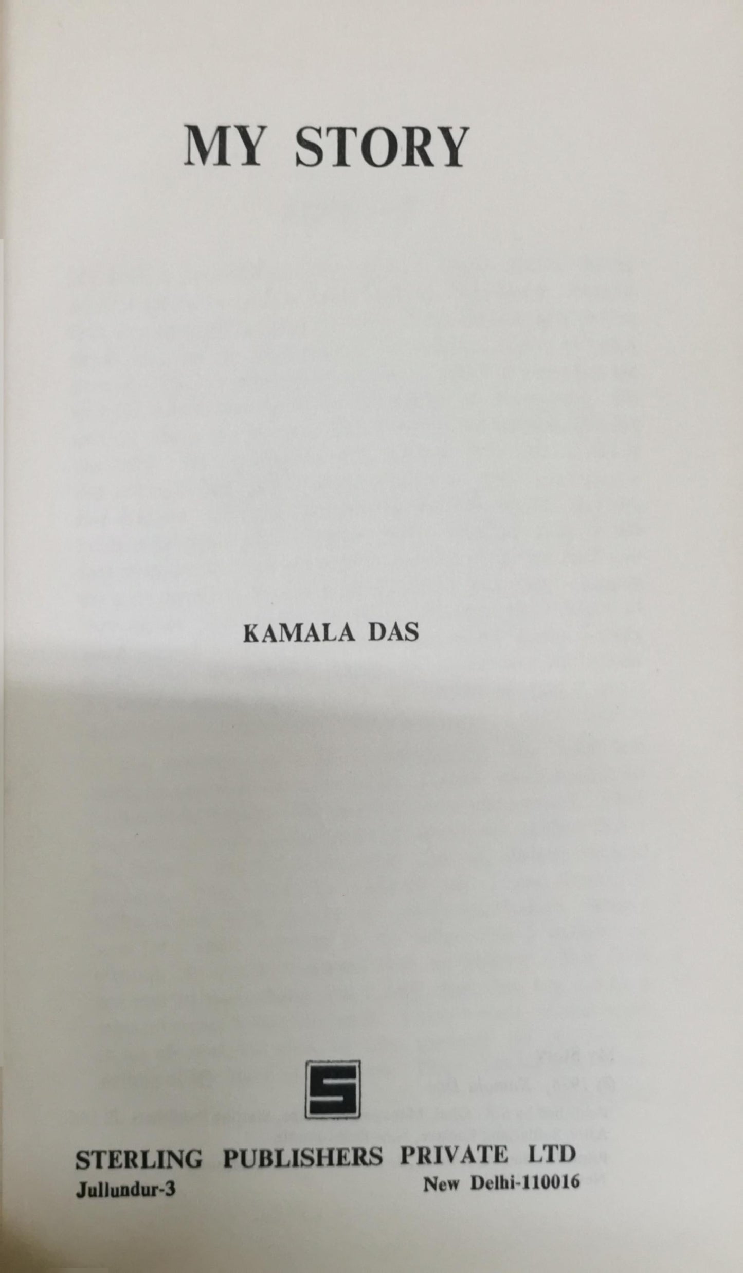 My Story By Kamala Das