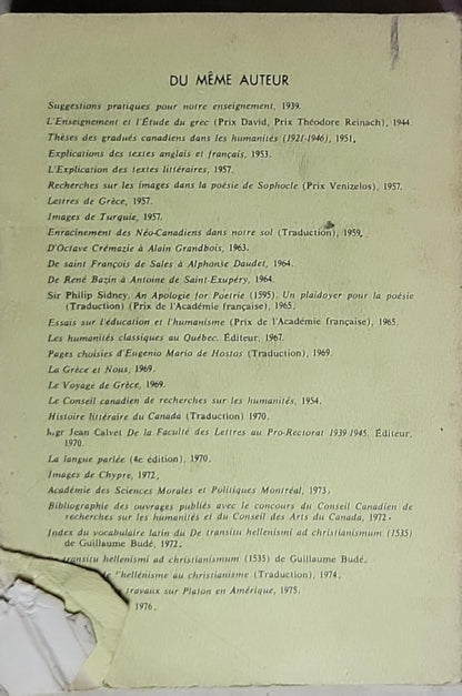 Mythes anciens et drame moderne