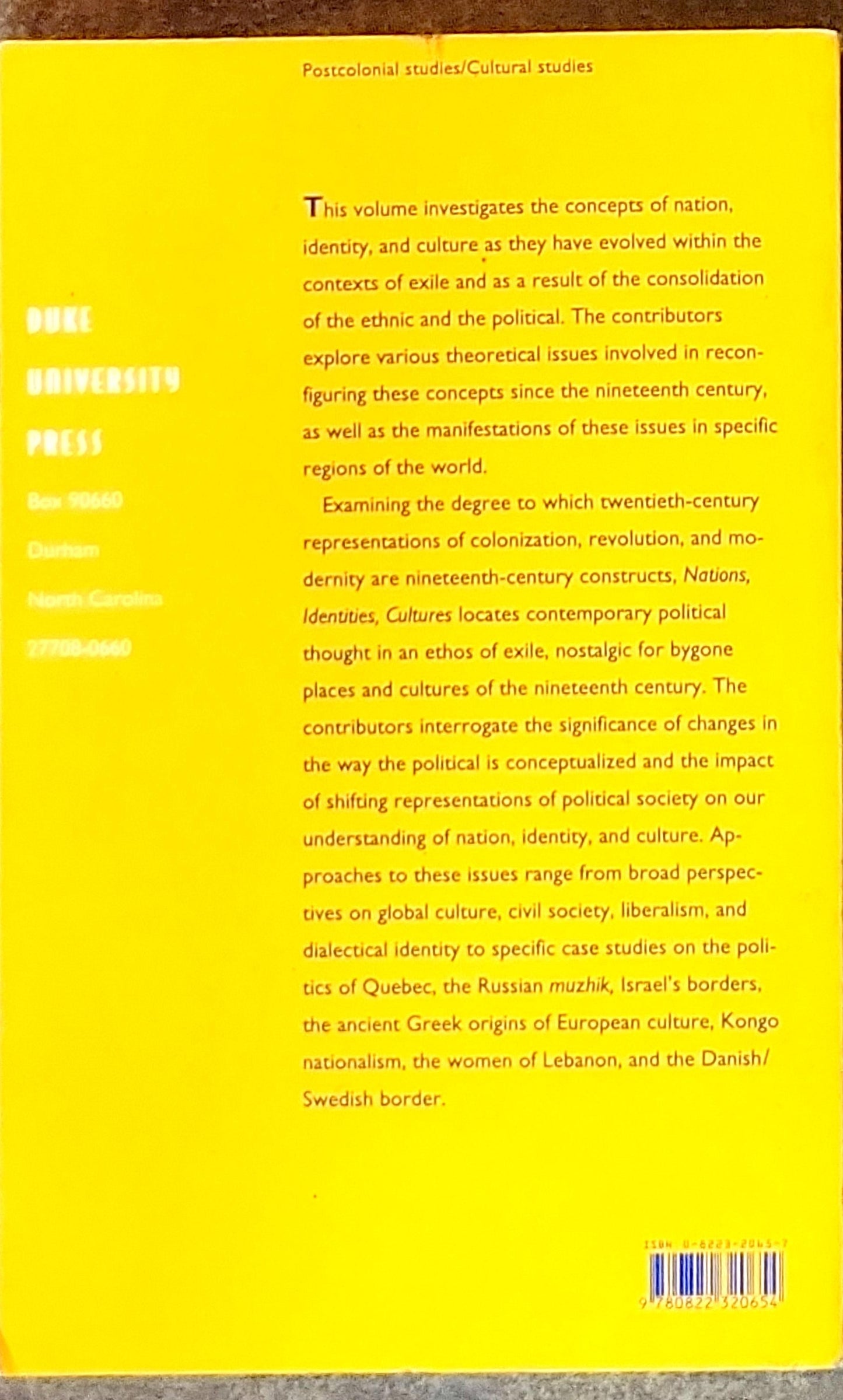 Nations, Identities, Cultures