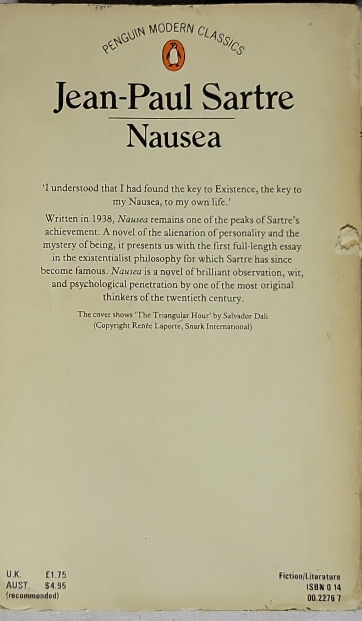 Nausea By Jean-Paul Sartre