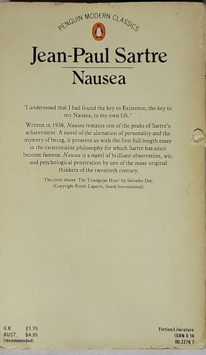 Nausea By Jean-Paul Sartre