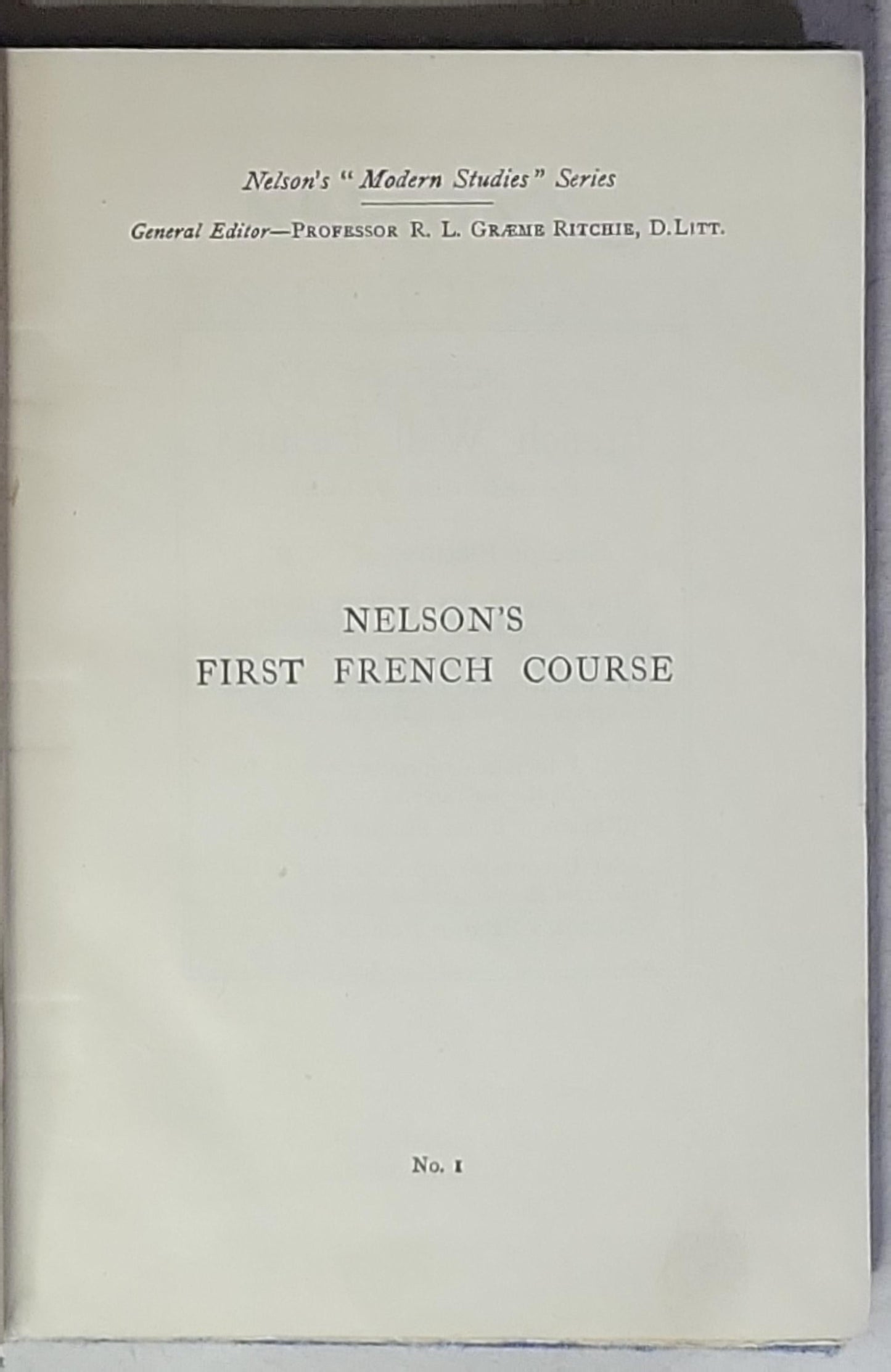 Nelson's First French Course