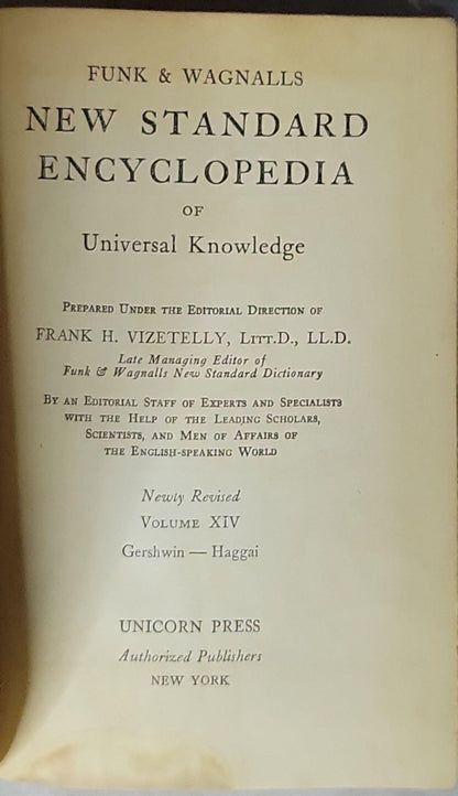New Standard Encyclopedia of Universal Knowledge By Funk & Wagnalls