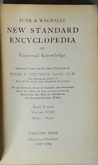 New Standard Encyclopedia: of Universal Knowledge By Funk & Wagnalls