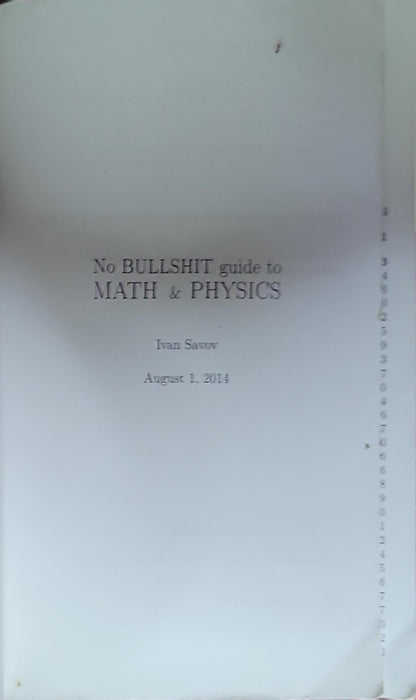 NO BULLSHIT guide to MATH & PHYSICS