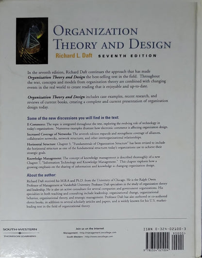 Organization Theory and Design By Richard L. Daft