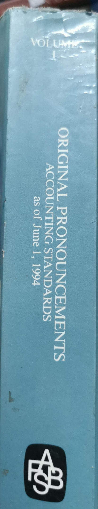 Original Pronouncements: Accounting Standards As of June 1, 1994: FASB Statements of Standards By Financial Accounting Standards Board