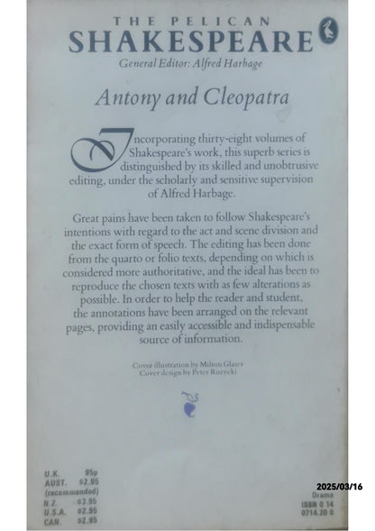 The Pelican Shakespeare: Antony and Cleopatra