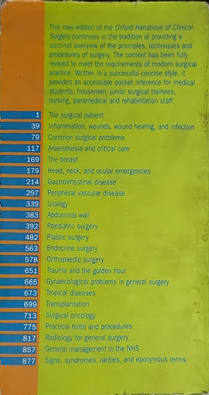 Oxford Handbook of Clinical Surgery By G. R. McLatchie and D. J. Leaper