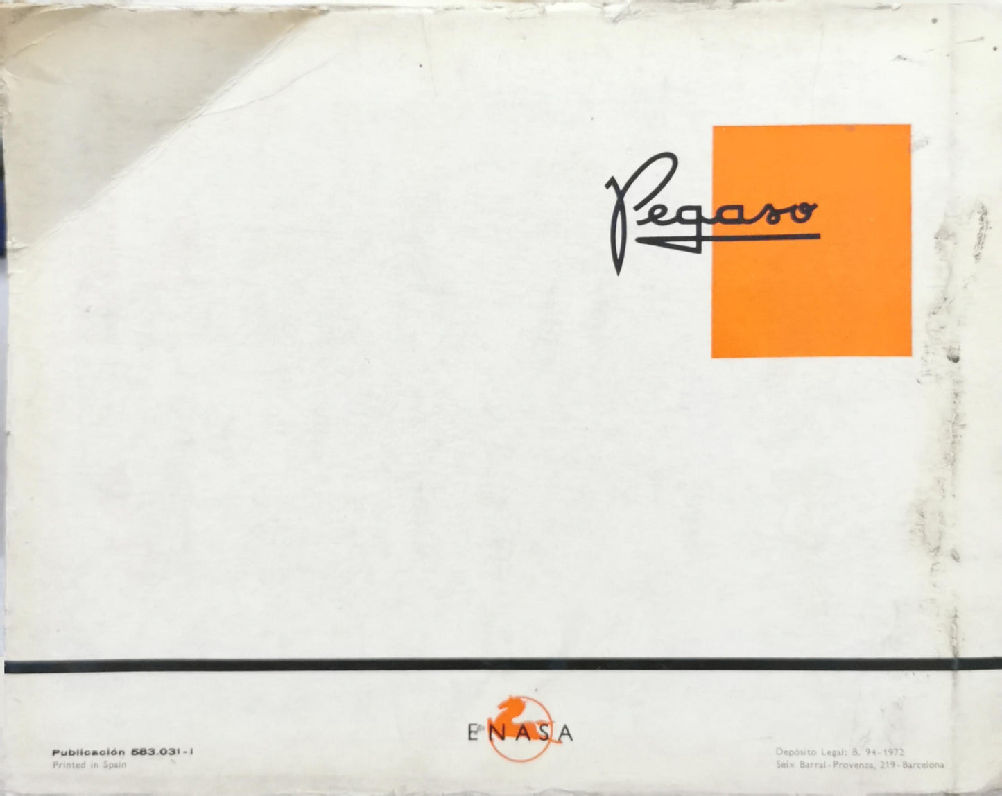 PEGASO TRUCK 3045-D - 'TOTAL TRACTION': SPARE PARTS CATALOGUE By ENASA (Empresa Nacional de Autocamiones, S.A.)