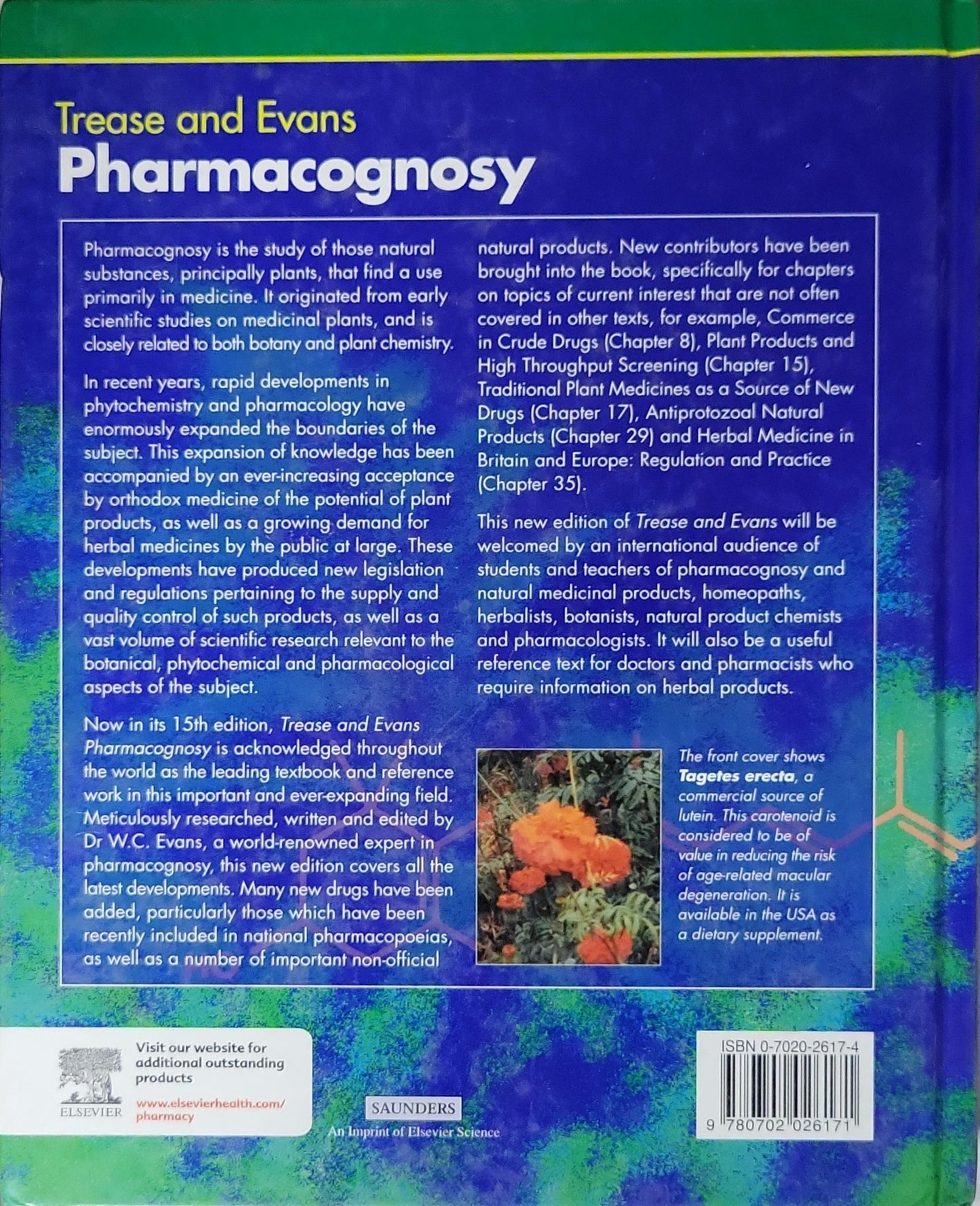 Pharmacognosy By Trease and Evans and W.C. Evans