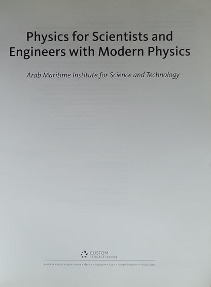 Physics for Scientists and Engineers with Modern Physics
