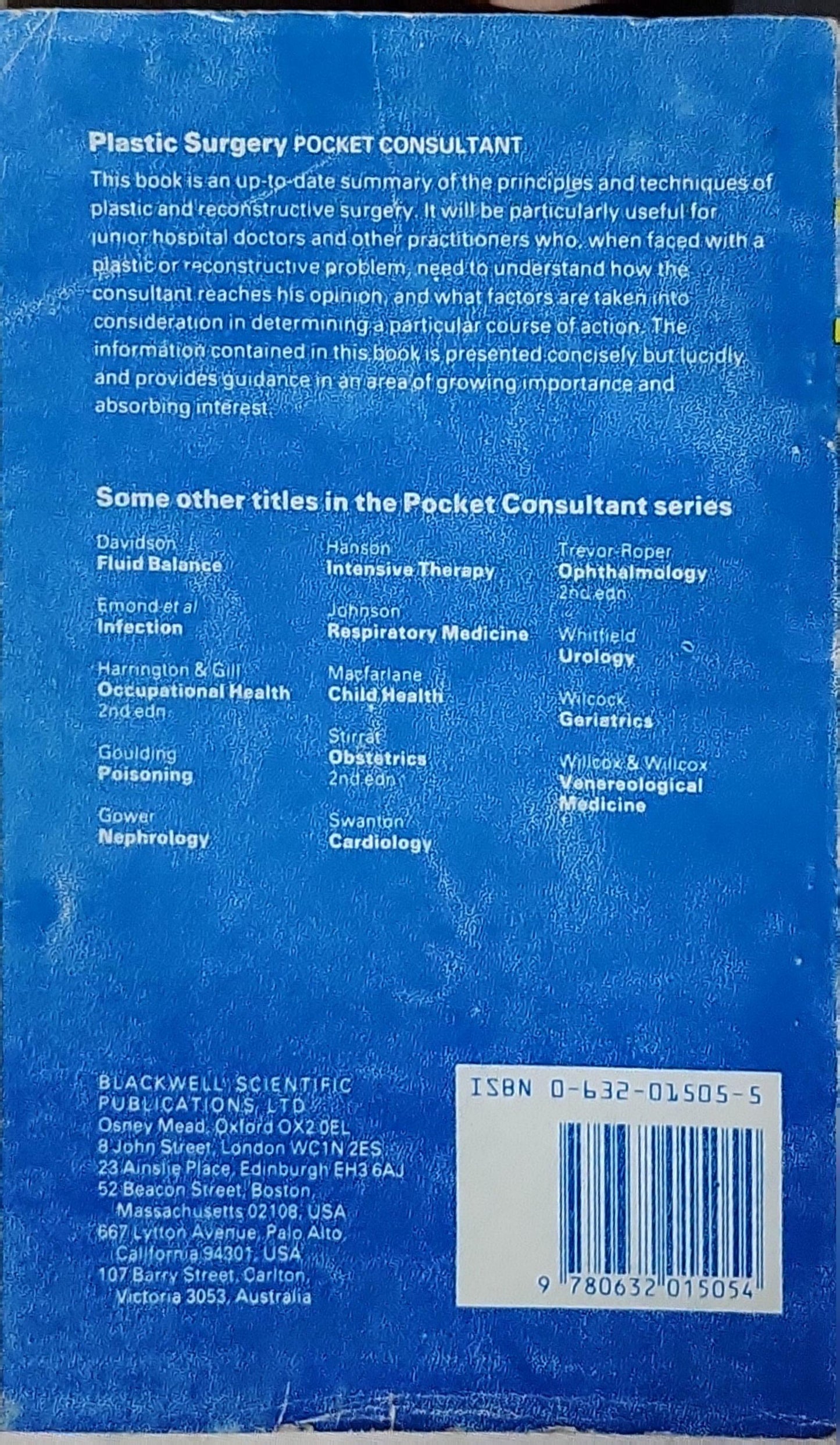 Plastic Surgery Pocket Consultant By J. H. Goldin