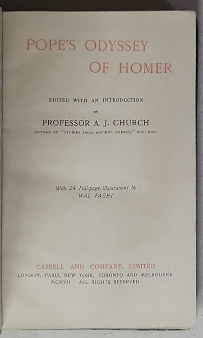 Pope's Odyssey of Homer