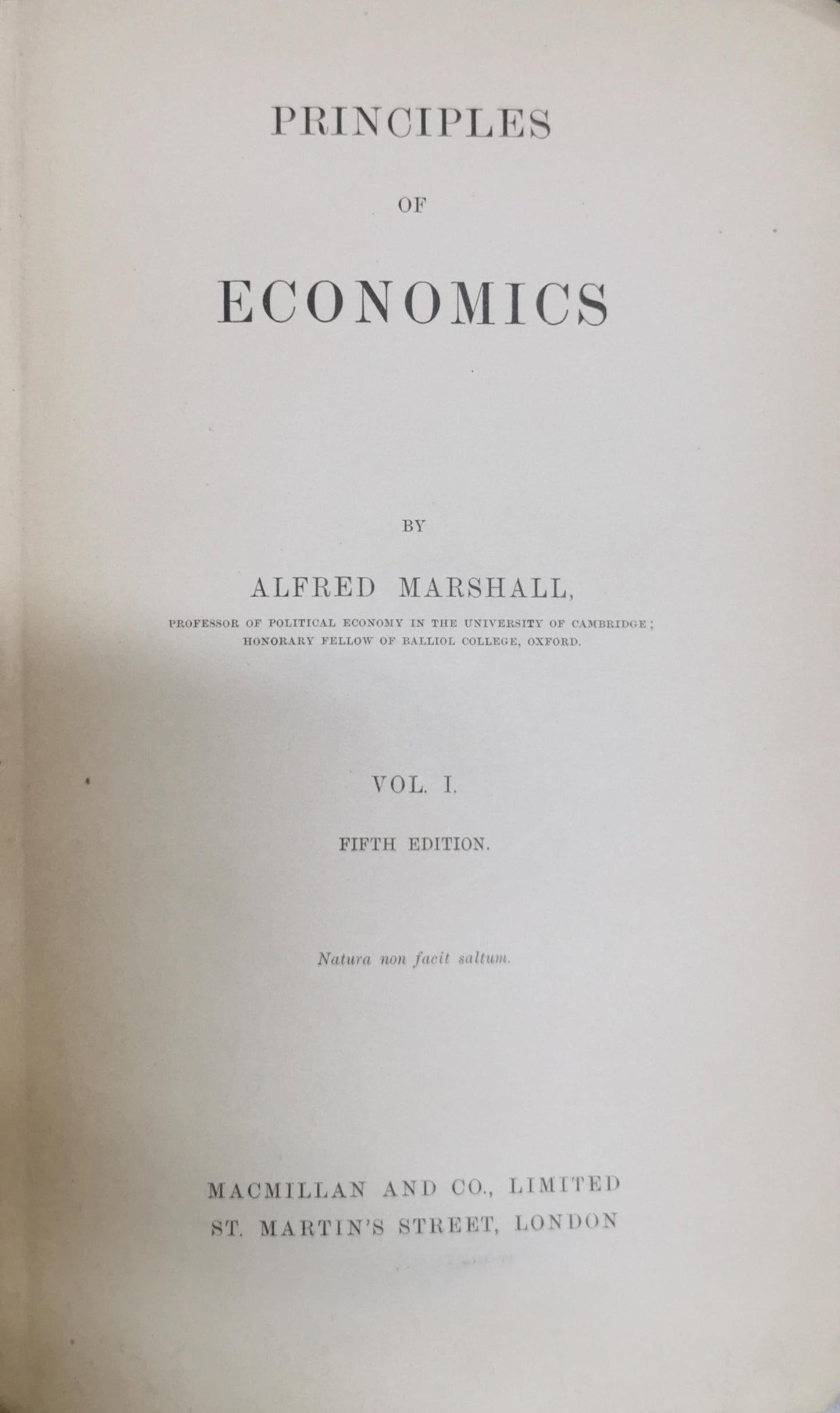Principles of Economics By Alfred Marshall