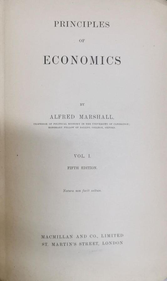 Principles of Economics By Alfred Marshall