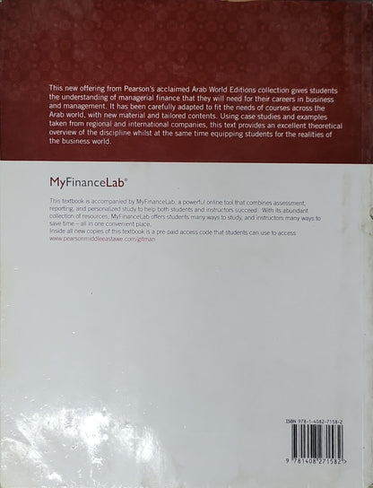 Principles of Managerial Finance By Lawrence J. Gitman and Chad J. Zutter and Wajeeh Elali and Amer Al Roubaie
