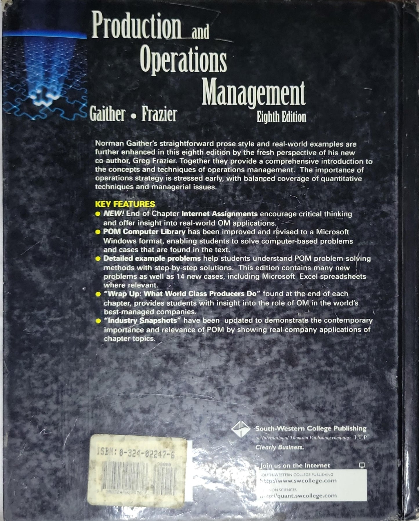 Production and Operations Management: Eight Edition By Norman Gaither and Greg Frazier