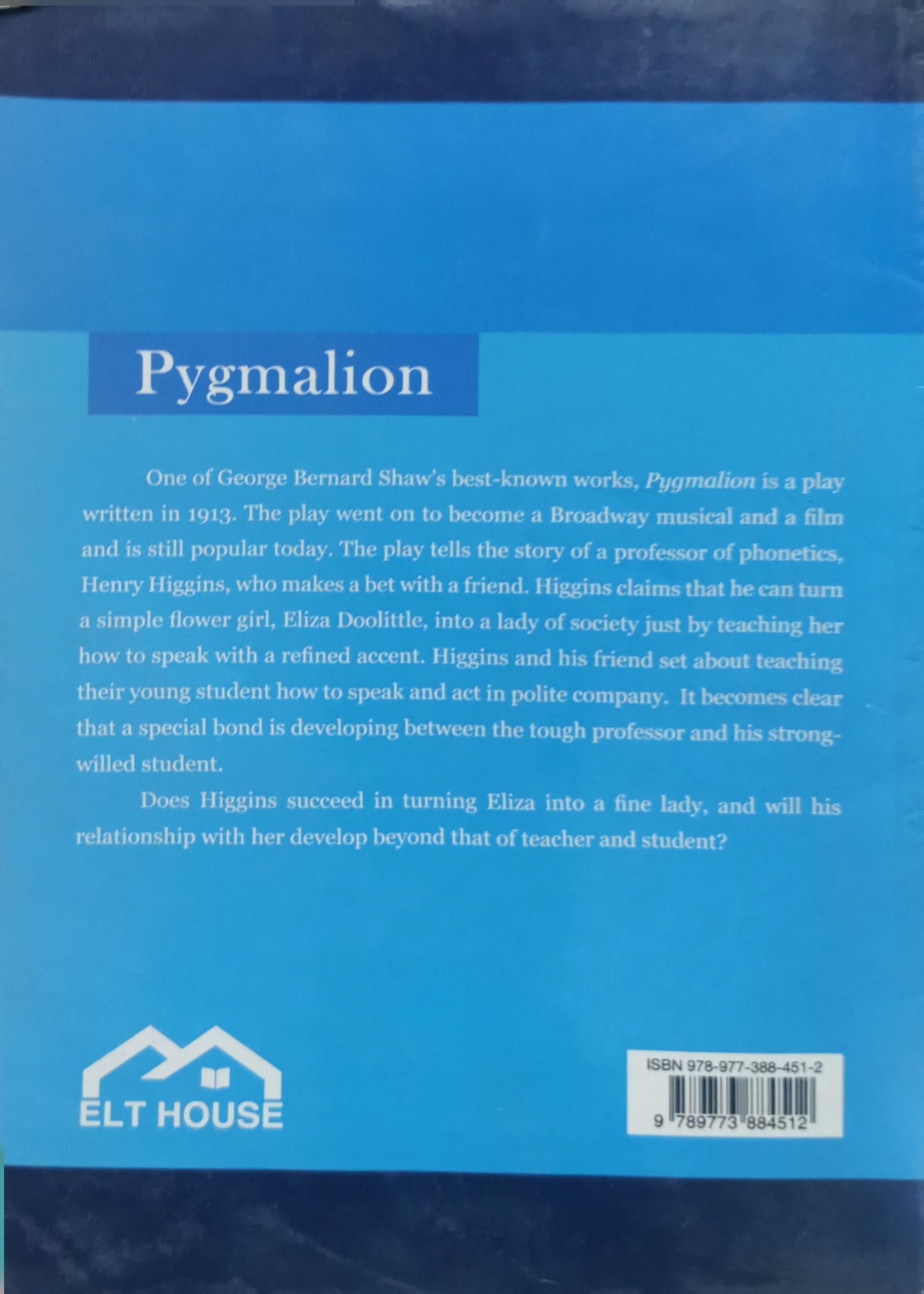 Pygmalion By George Bernard Shaw