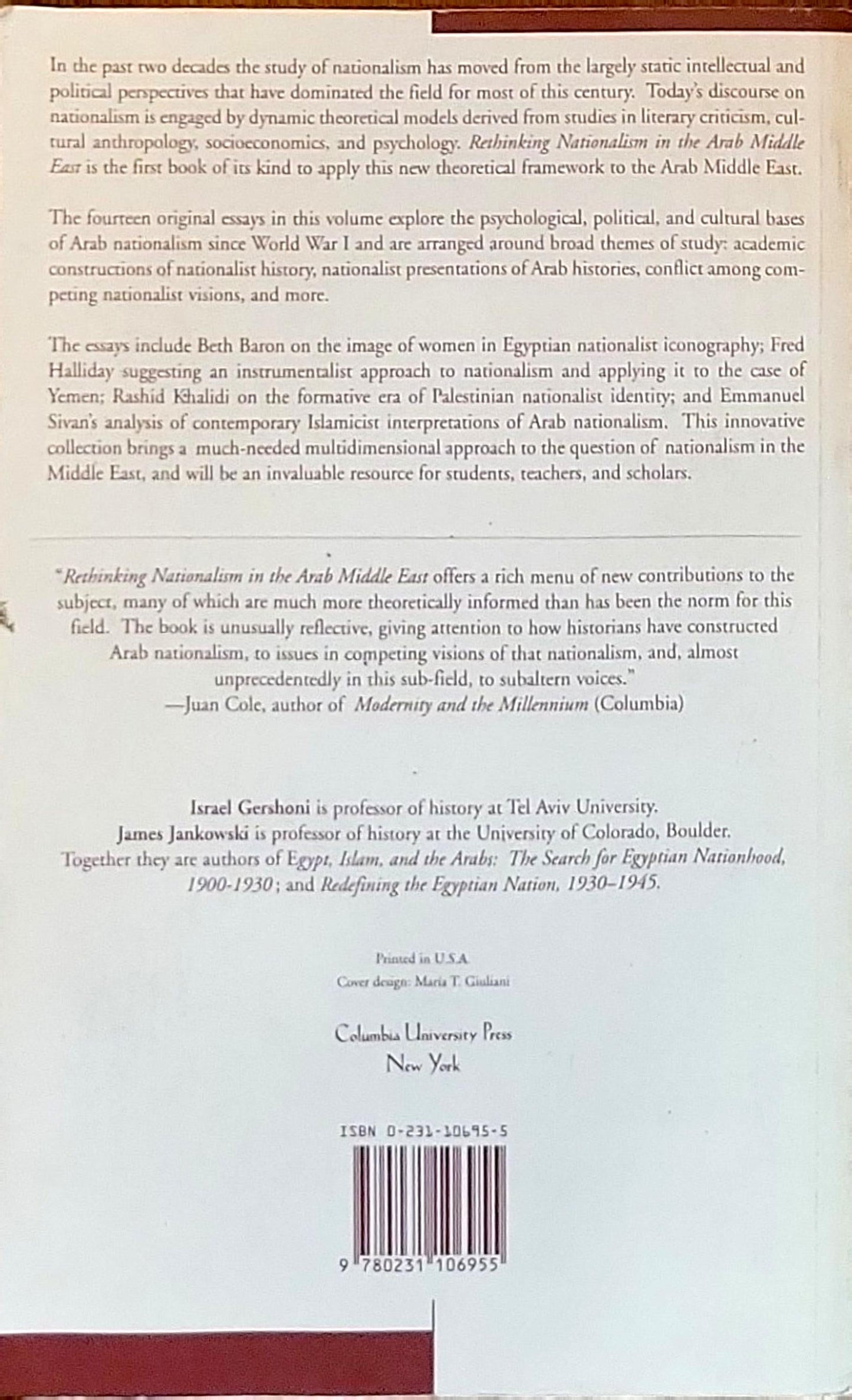 Rethinking Nationalism in the Arab Middle East