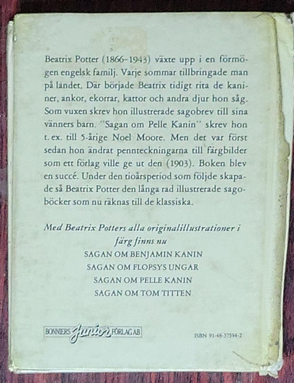 Sagan om Benjamin Kanin: Beatrix Potter – Svensk text av Britt G. Hallqvist (Stockholm: Bonnier, 1972)