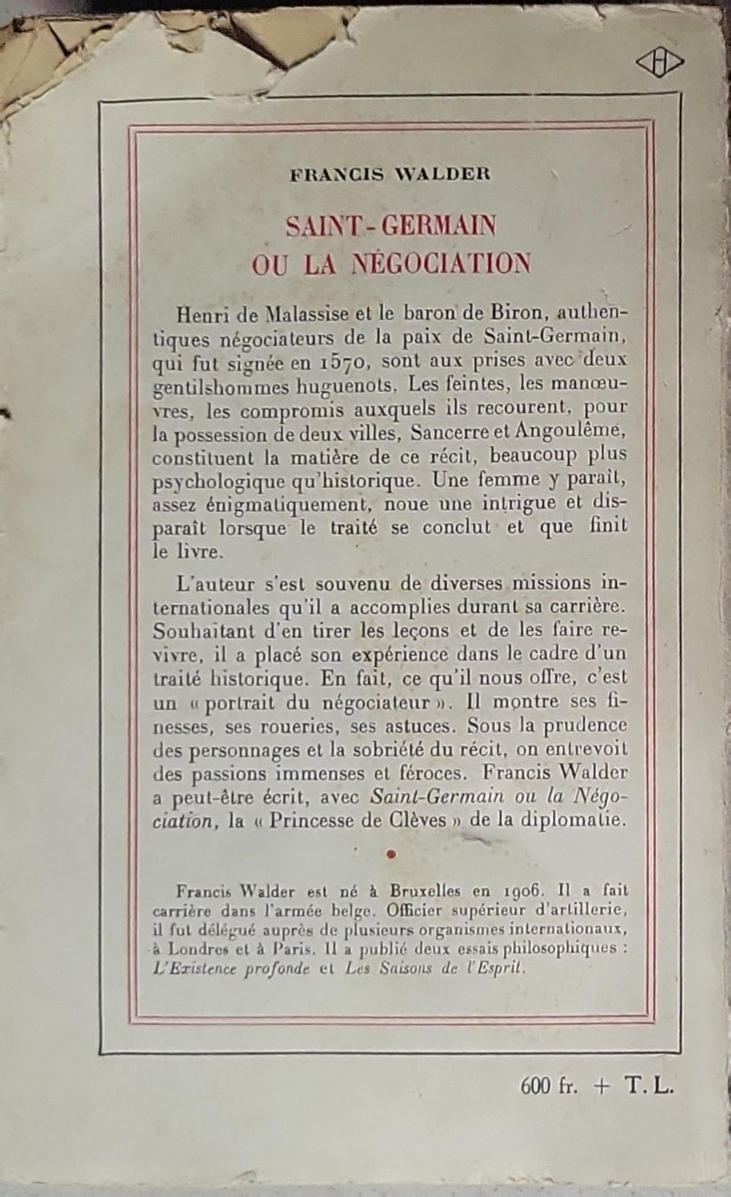 Saint-Germain: ou la négociation