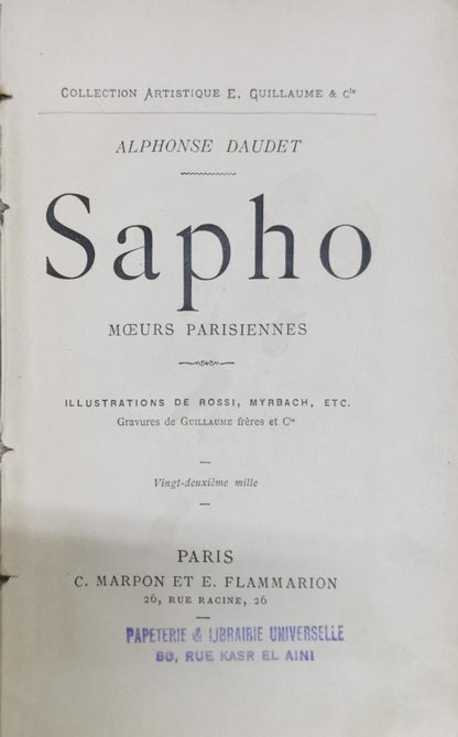 Sapho: Mœurs Parisiennes By Alphonse Daudet