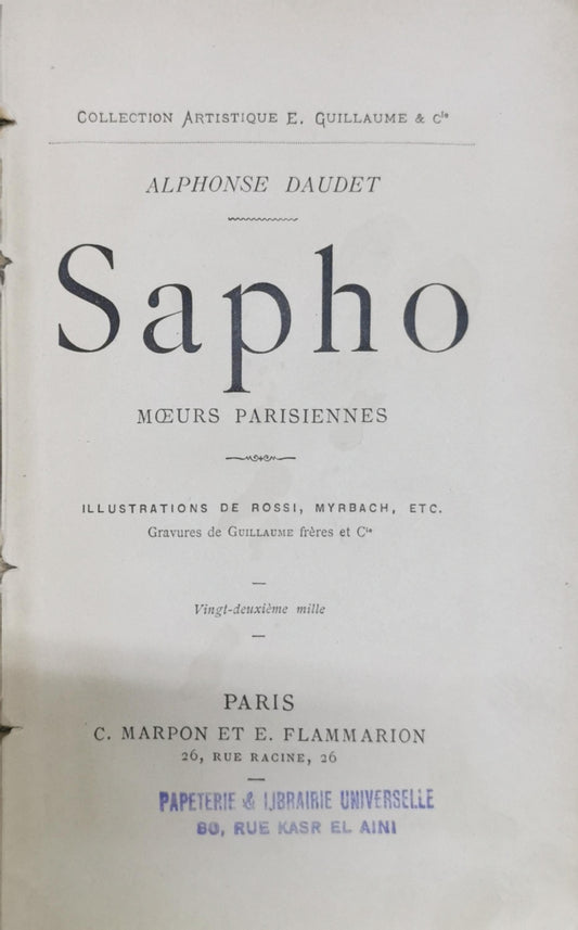 Sapho: Mœurs Parisiennes By Alphonse Daudet