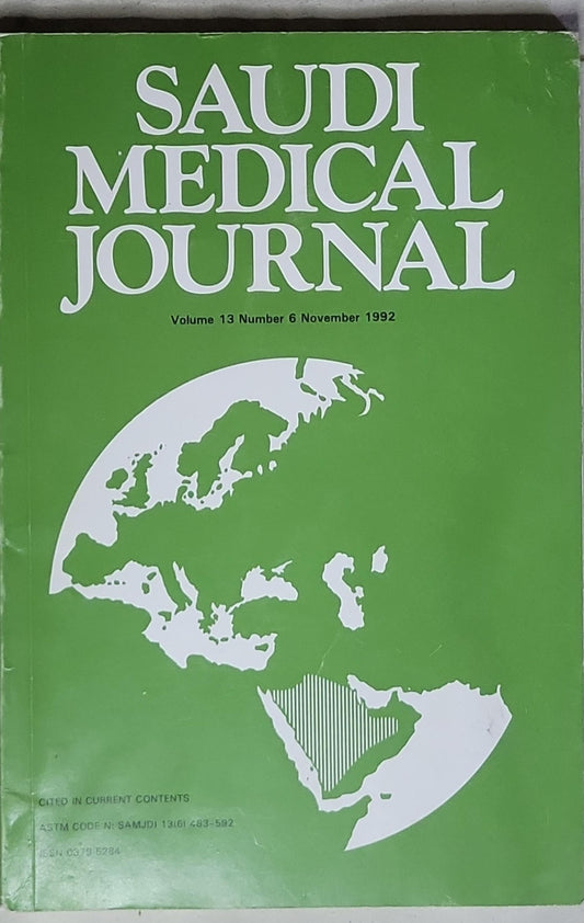 Saudi Medical Journal: Volume 13 Number 6 November 1992