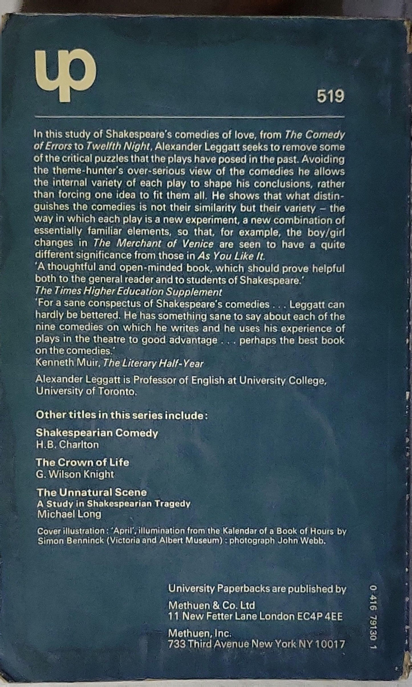 Shakespeare's Comedy of Love By Alexander Leggatt