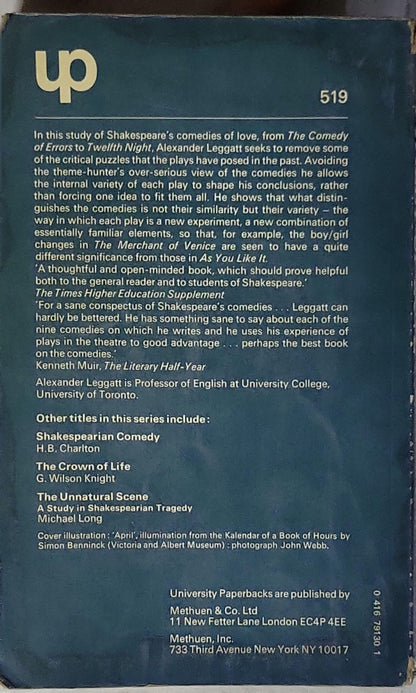 Shakespeare's Comedy of Love By Alexander Leggatt