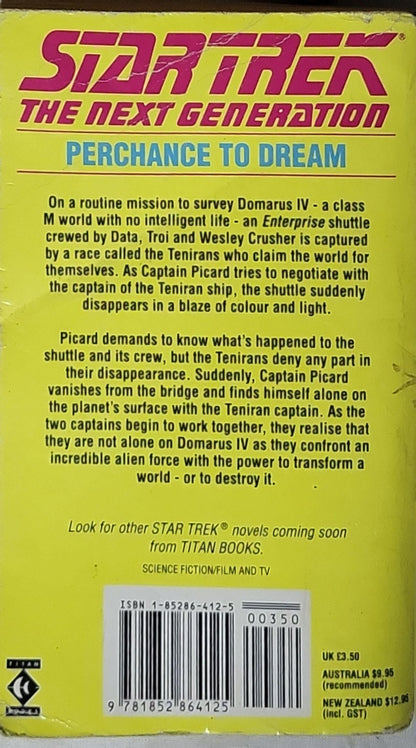 Star Trek The Next Generation: Perchance to Dream By Howard Weinstein